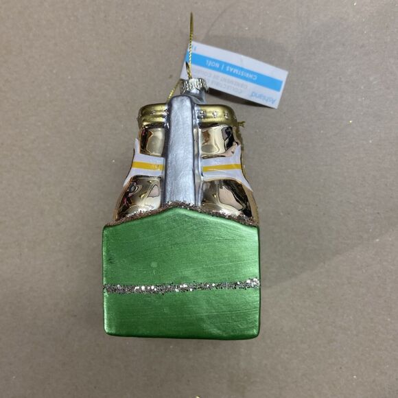 Ashland Hand Blown Glass Imported Six Pack Christmas Ornament NWT 4.5 in - Picture 2 of 5